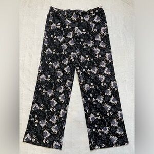 Zoe + Phoebe bohemian dress pants Stretchy Floral pattern. Size L